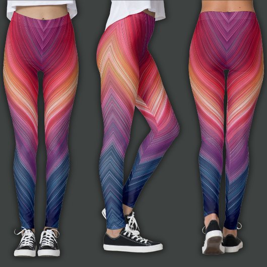 Abstrakte Gradienten | Chevron-Linie Leggings