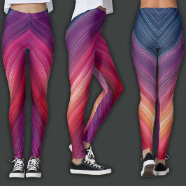 Abstrakte Gradienten | Chevron-Linie Leggings