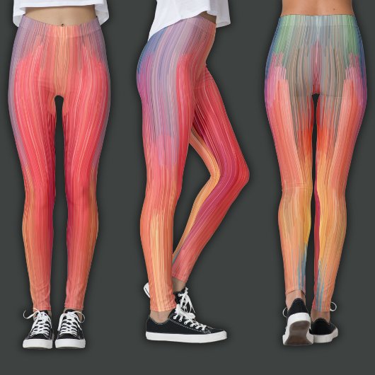 Abstrakte Gradienten | Regenbogen-Drip Leggings