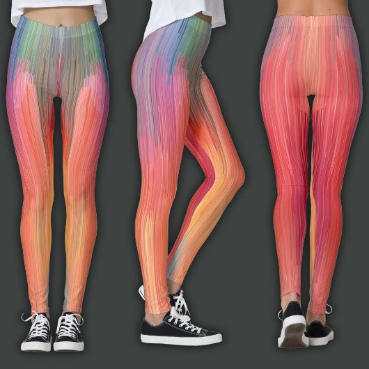 Abstrakte Gradienten | Regenbogen-Drip Leggings
