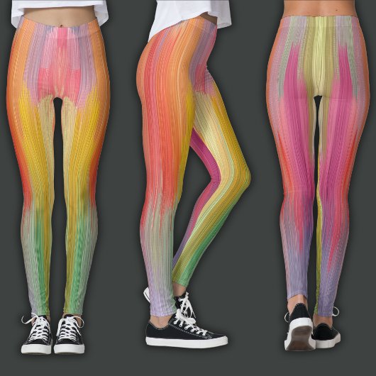 Abstrakte Gradienten | Regenbogen-Drip Leggings
