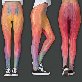 Abstrakte Gradienten | Regenbogen-Drip Leggings