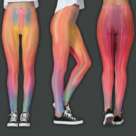 Abstrakte Gradienten | Regenbogen-Drip Leggings