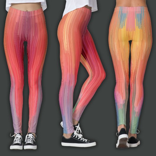 Abstrakte Gradienten | Regenbogen-Drip Leggings