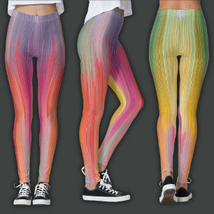 Abstrakte Gradienten Regenbogen-Drip Leggings