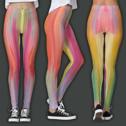 Abstrakte Gradienten | Regenbogen-Drip Leggings