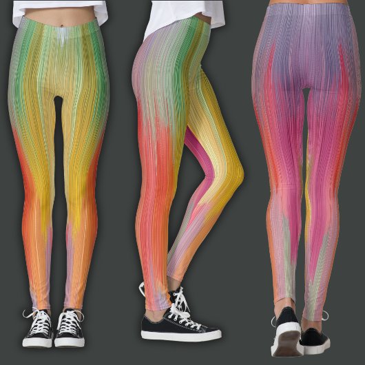 Abstrakte Gradienten | Regenbogen-Drip Leggings