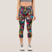 Abstrakte Graffiti Art - Lebhaft und dynamisch Capri Leggings (Vorderseite)