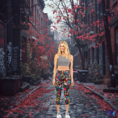 Abstrakte Graffiti Art - Lebhaft und dynamisch Capri Leggings