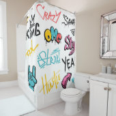 Abstrakte Graffiti-Buchstaben mit g Duschvorhang (Beispiel)