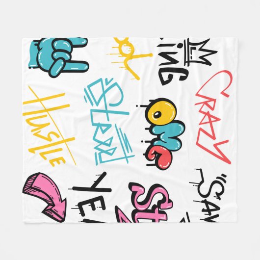 Abstrakte Graffiti-Buchstaben mit g Fleecedecke (Vorderseite (Horizontal))