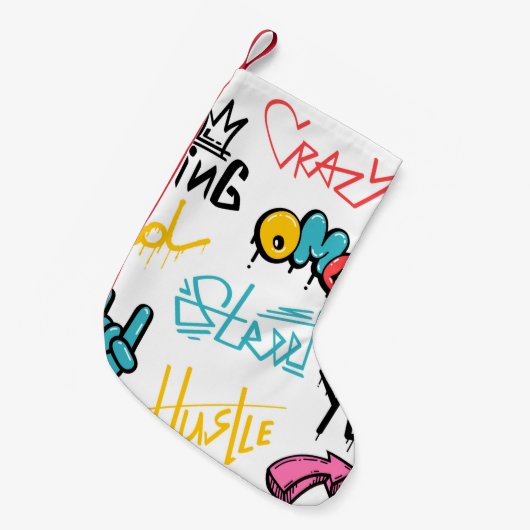 Abstrakte Graffiti-Buchstaben mit g Kleiner Weihnachtsstrumpf (Vorderansicht (hängend))