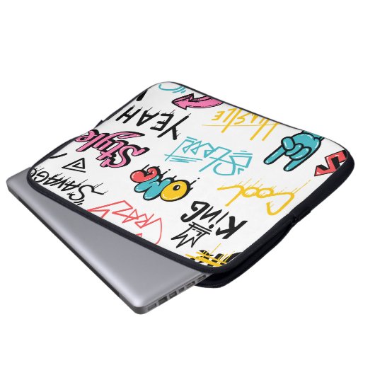 Abstrakte Graffiti-Buchstaben mit g Laptopschutzhülle (Vorne Knopf)