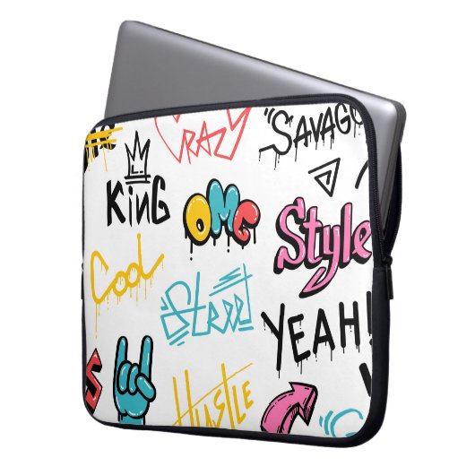 Abstrakte Graffiti-Buchstaben mit g Laptopschutzhülle (Vorderseite Links)