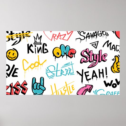 Abstrakte Graffiti-Buchstaben mit g Poster (Vorne)