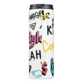 Abstrakte Graffiti-Buchstaben mit g Thermosbecher (Rückseite)