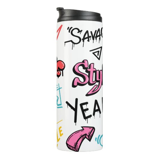 Abstrakte Graffiti-Buchstaben mit g Thermosbecher (Nach rechts gedreht)