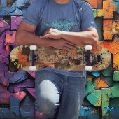 Abstrakte Graffiti-Inspiriert Abstrakte Erdtöne Skateboard
