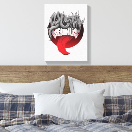 Abstrakte Graffiti-Kunst auf Leinwand mit kühnen (Insitu (Schlafzimmer))