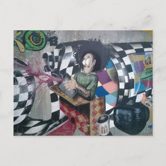 Abstrakte Graffiti-Kunst Postkarte (Vorderseite)