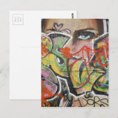 abstrakte Graffiti Kunst Wandtext Typ Frauen konfr Postkarte (Vorne/Hinten)
