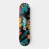 Abstrakte Graffiti - Live to Ride Motto Skateboard (Vorne)