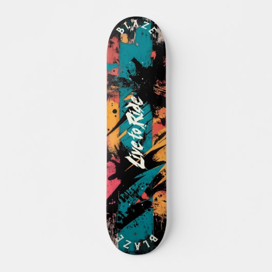 Abstrakte Graffiti - Live to Ride Motto Skateboard (Vorne)