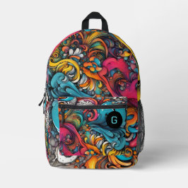Abstrakte Graffiti Muster Splash Art Bedruckter Rucksack