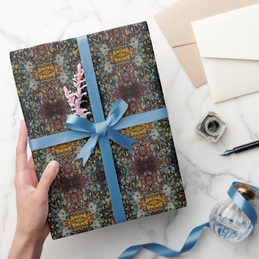 Abstrakte Graffiti-Splatter-Malerei auf Schwarz Geschenkpapier (Schenken)