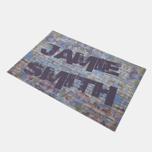 Abstrakte Graffiti Wall Street Art Fußmatte (Schrägansicht)