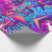 Abstrakte Graffiti-Wortmuster Grunge Geschenkpapier (Ecke)