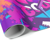 Abstrakte Graffiti-Wortmuster Grunge Geschenkpapier (Rolleneckpunkt)