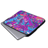 Abstrakte Graffiti-Wortmuster Grunge Laptopschutzhülle (Vorne Knopf)