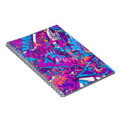 Abstrakte Graffiti-Wortmuster Grunge Notizblock (Rechte Seite)