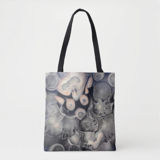 Abstrakte Grafik in Grau und Rosa Tasche (Vorderseite)