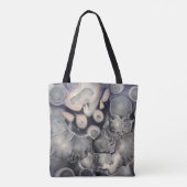 Abstrakte Grafik in Grau und Rosa Tasche (Rückseite)