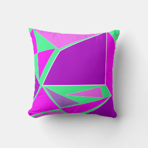 Abstrakte Grafik - lila grünes Design Kissen