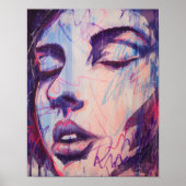 Abstrakte Grafikerinnen Portrait Art Print Poster (Vorne)