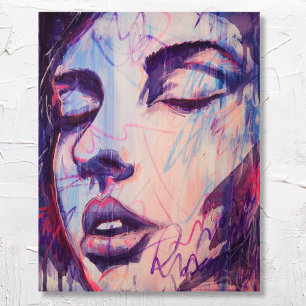 Abstrakte Grafikerinnen Portrait Art Print Poster
