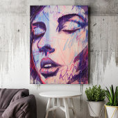 Abstrakte Grafikerinnen Portrait Art Print Poster