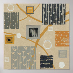 Abstrakte grafische Fliesen Poster