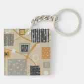 Abstrakte grafische Fliesen Schlüsselanhänger (Rückseite)