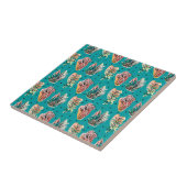 Abstrakte Grafische Kakteen Sukkulentes Muster Fliese (Seite)