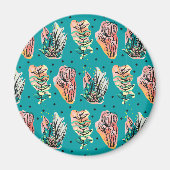 Abstrakte grafische Kaktus Sukkulentmuster Magnet (Vorne)