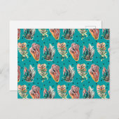 Abstrakte grafische Kaktus Sukkulentmuster Postkarte (Vorne/Hinten)