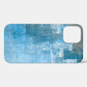 Abstrakte, grau-blaue Abstrakte Kunstmalerei Case-Mate iPhone Hülle (Rückseite (Horizontal))