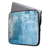 Abstrakte, grau-blaue Abstrakte Kunstmalerei Laptopschutzhülle (Vorderseite Links)