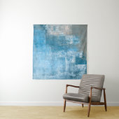 Abstrakte, grau-blaue Abstrakte Kunstmalerei Wandteppich (Beispiel (Horizontal))