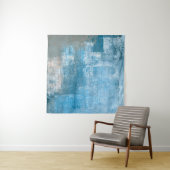 Abstrakte, grau-blaue Abstrakte Kunstmalerei Wandteppich (Beispiel)