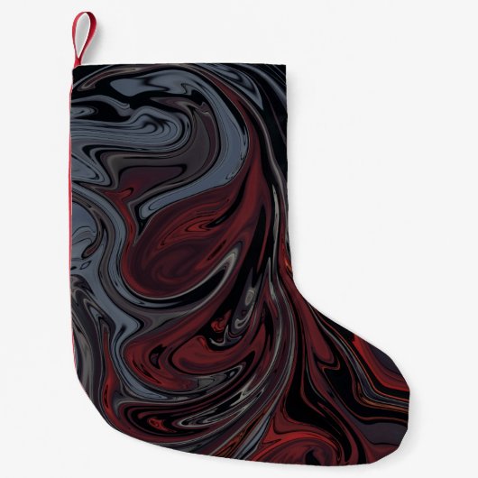 Abstrakte Grau-Rot-Malerei Kleiner Weihnachtsstrumpf (Vorderseite)